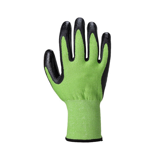 Colour Coded Cut Resistant Nitrile Foam Glove - Green/Cut 5 - Size 8/Medium