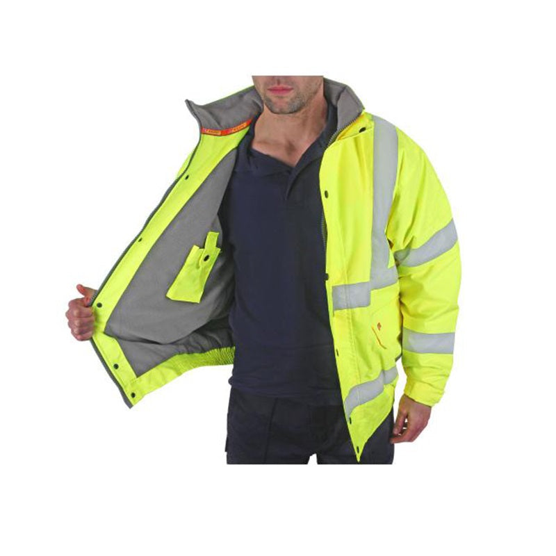 Hi Vis Bomber Jacket - Yellow - Large