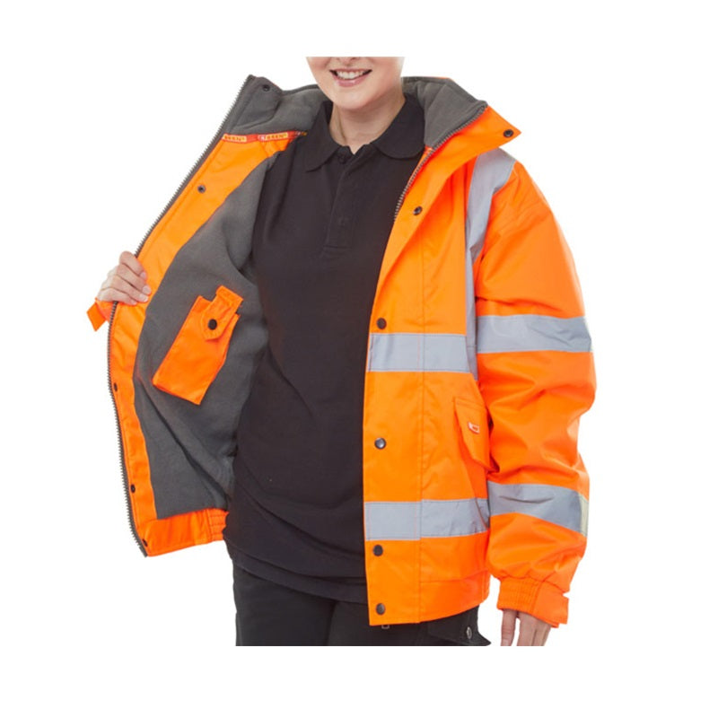 Hi Vis Bomber Jacket - Orange - Large