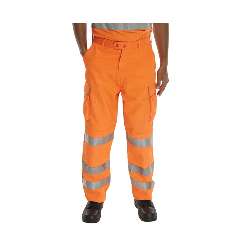 Leo Bideford Class 1 Cargo Trousers - Orange - 38R