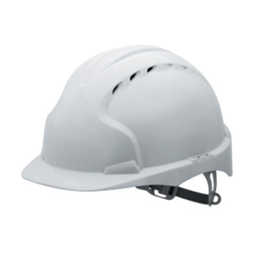 JSP EVO2 Safety Helmet with Slip Ratchet - White - Vented