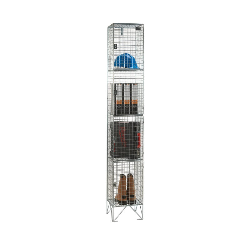 4 Tier Mesh Locker 1980 x 305 x 305mm - Nest of 1