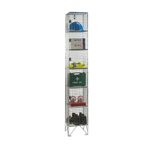 6 Tier Mesh Locker 1980 x 305 x 450mm - Nest of 1