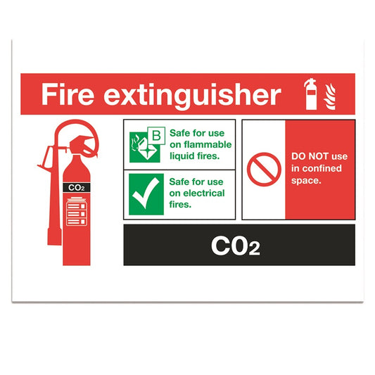 Fire Extinguisher Co2 - 1mm Rigid PVC (300x200)